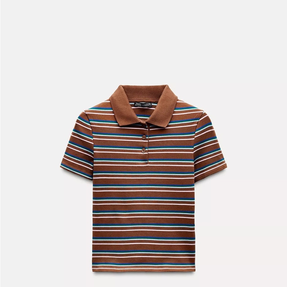 Striped Brown Polo Shirt size S